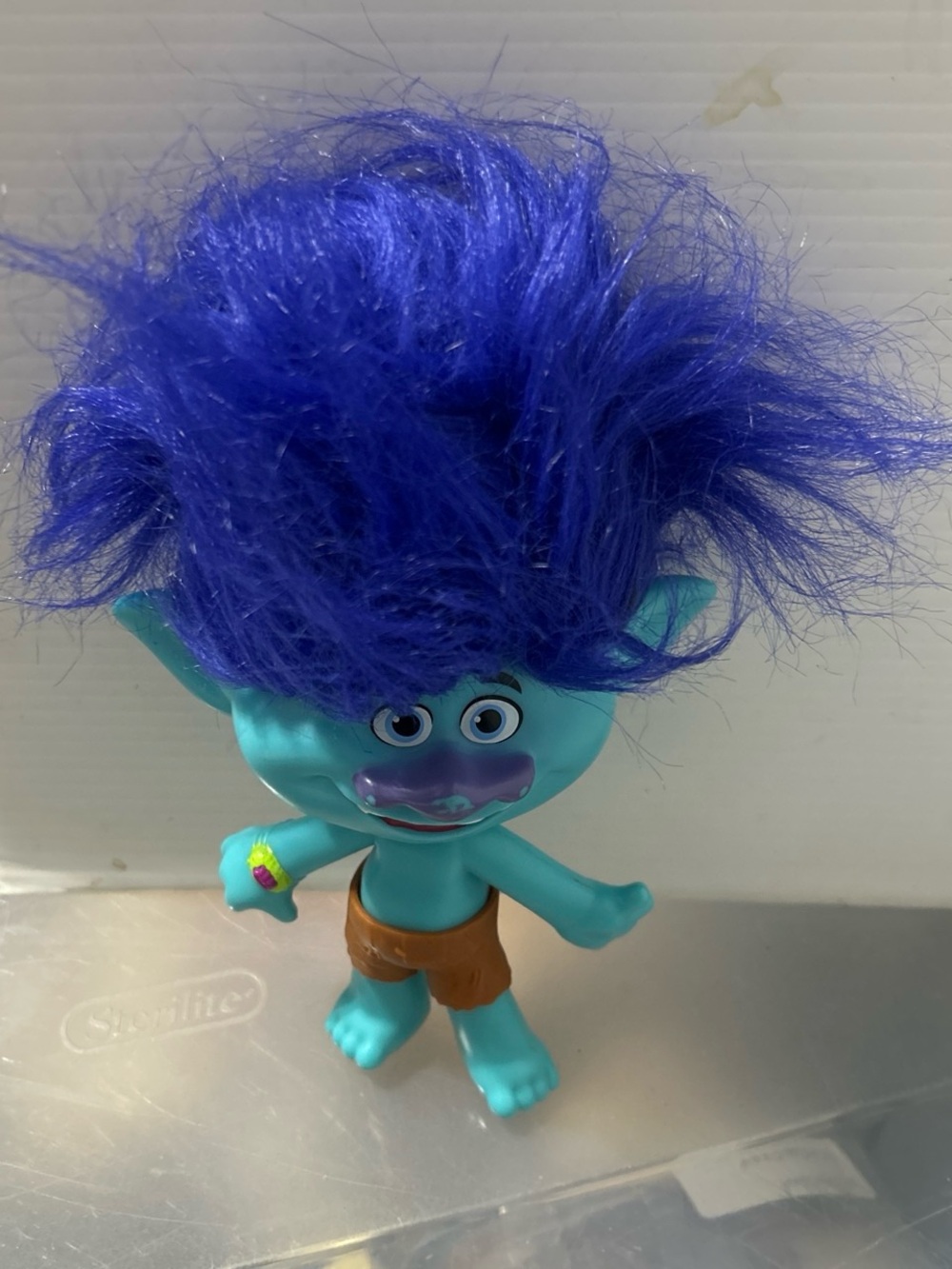 Hasbro Blue Troll Figure with Purple Hair